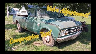 Chevy 250 inline 6 Valve Adjustment/Compression Test  1967 Chevy c20