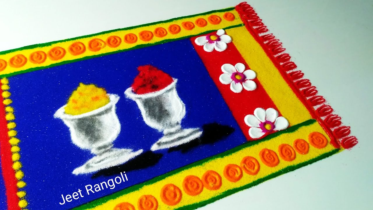 Featured image of post Haldi Kunku Special Rangoli Easy : Please watch my video and don&#039;t forget to subscribe my channel.