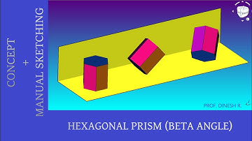 EGDL | HEXAGONAL PRISM | Q12 | CORNER | BETA ANGLE | SP2 | PROJECTION OF SOLIDS | VTU |
