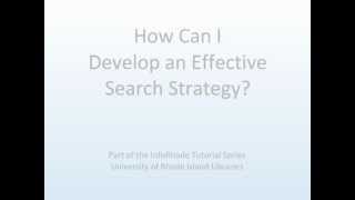 How Do I Develop an Effective Search Strategy? Net Worth