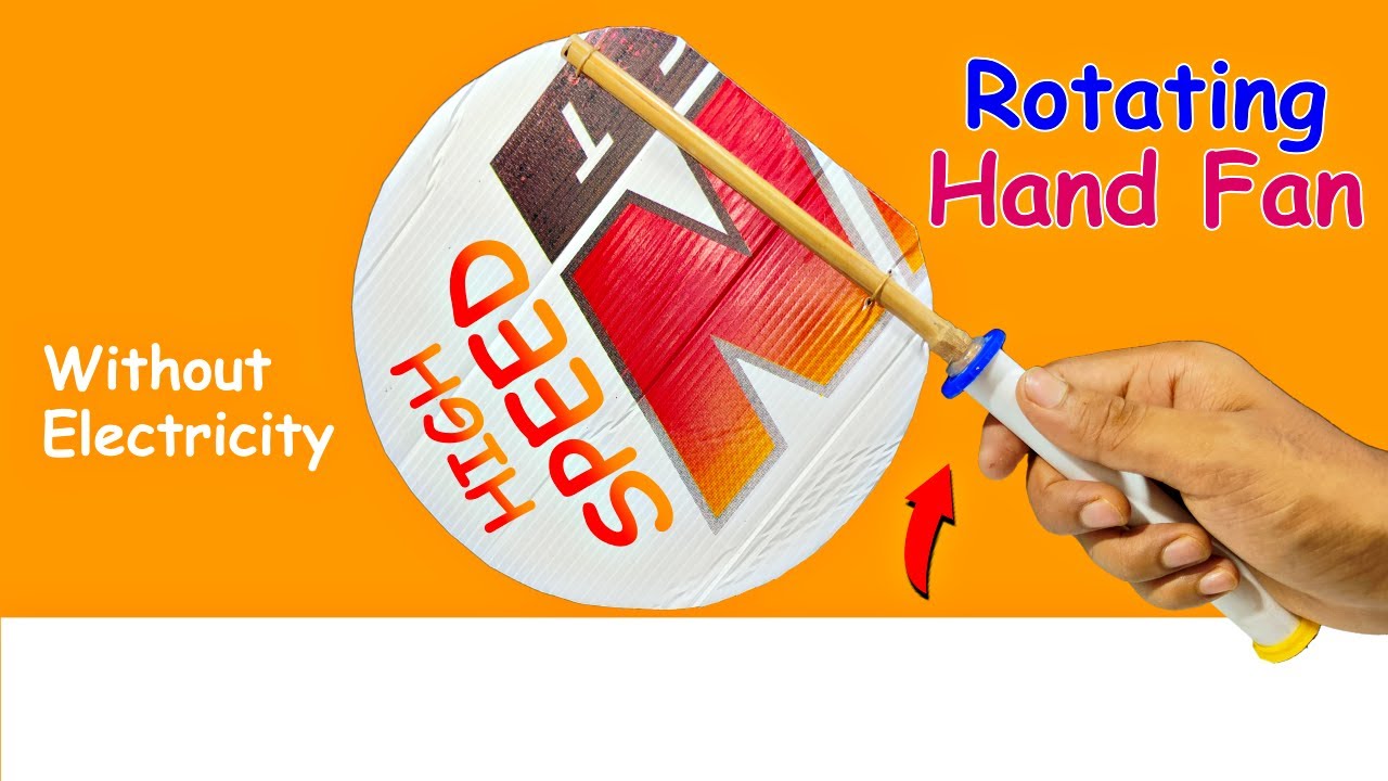 How to make rotating hand fan without motor paper cardboard fan
