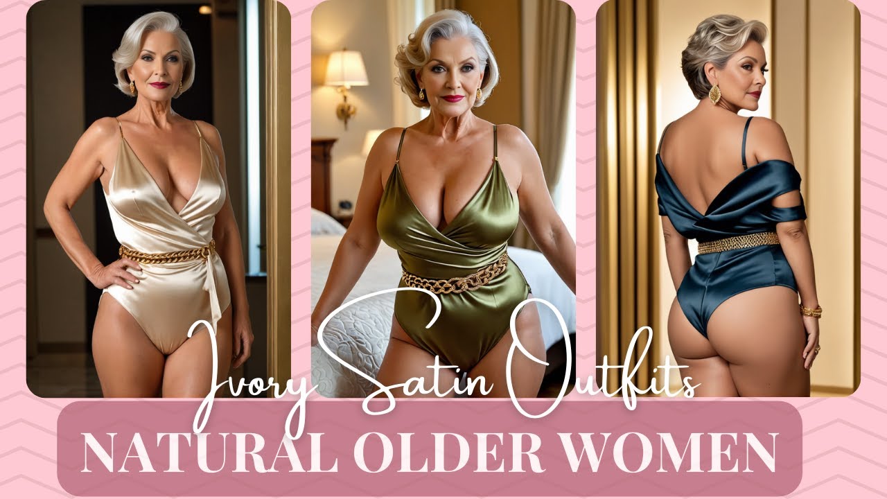 Graceful Beauty: Natural Older Woman OVER 60 in Lingerie & Negligee 