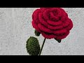 Woolen#red#rose#flower#with pattel#handmade#woolen#crochet#knitting
