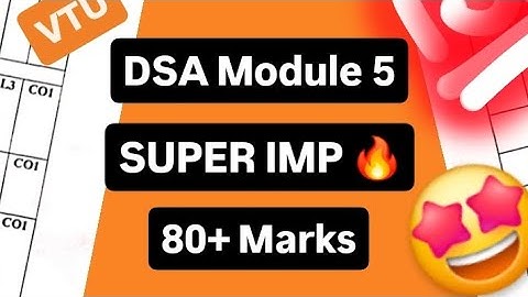 DSA MODULE 5 SUPER IMPORTANT💯🤩| BCS304 MODEL PAPER SOLUTIONS + PASS PACKAGE | VTU 3rd SEM CSE #vtu