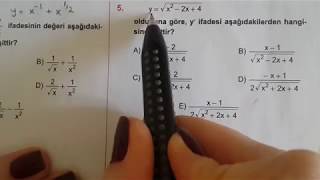 Karekök Yks Lys Matematik Türev Test-1 Çözümleritürev Alma Kuralları