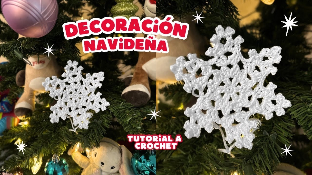 Вязаная крючком снежинка ❄️ | Быстрый и простой мастер-класс по украшению к Рождеству