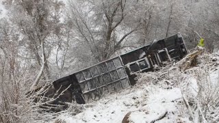 Utah school bus driver cited after snowy rollover crash