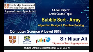 Bubble Sort Arrays P2 CS 9618 A Level