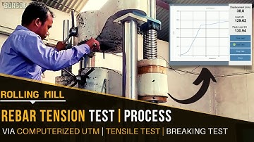 Rebar Tension Test Process via Computerized Universal Testing Machine (UTM) | Tensile Test | Rolling