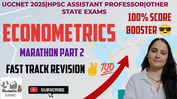 COMPLETE ECONOMETRICS|FASTREVISION-2|UGCNET ECONOMICS|HPSCASST.PROF.#ugcneteconomics#microeconomics