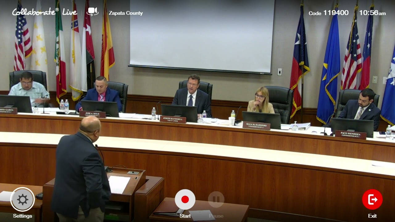 Regular Zapata County Commissioners Court--September 26, 2022 (partial) -  YouTube