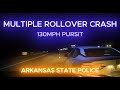 130MPH Arkansas State Police Chase Into Oklahoma Ends In Multiple Rollover Crash