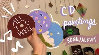 CD PAINTINGS (DIY GIFT IDEAS pt.3) ~ tutorial/paint with me ~