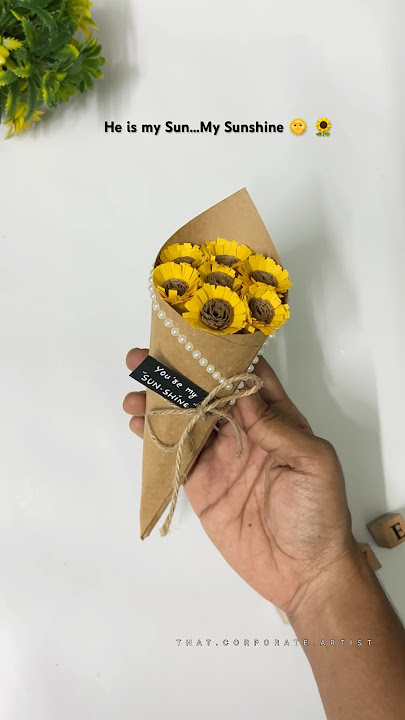 DIY Sunflower Bouquet with paper |cute gift ideas| how to make paper bouquet step by step #subscribe