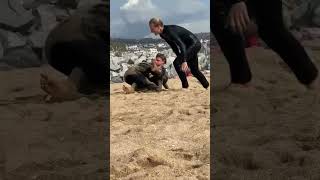 Surfers Fight Over Waves At The Wedge