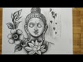 how to draw lord buddha easy pencil sketch drawing,easy pencil art gautam buddha,gowthama buddha ,