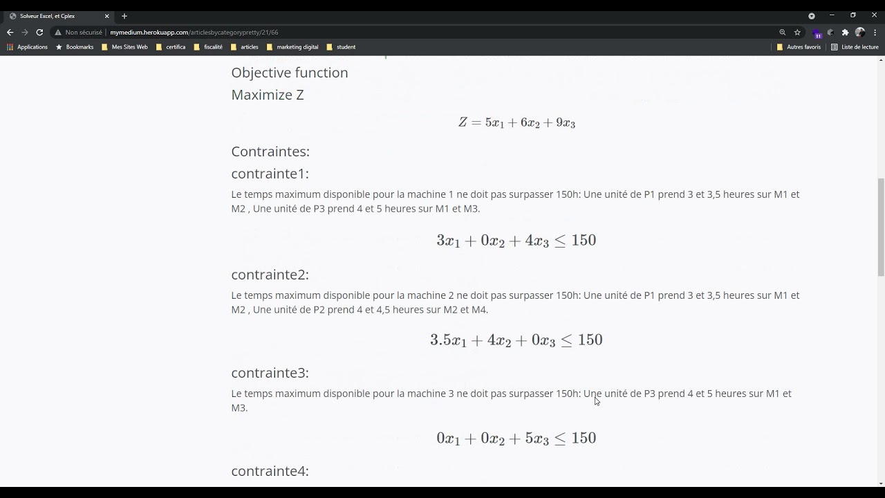 Product mix Problem cplex