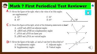 GRADE 7 MATHEMATICS👉 Quarter 1 Reviewer for Periodical Test (Multiple Choice)