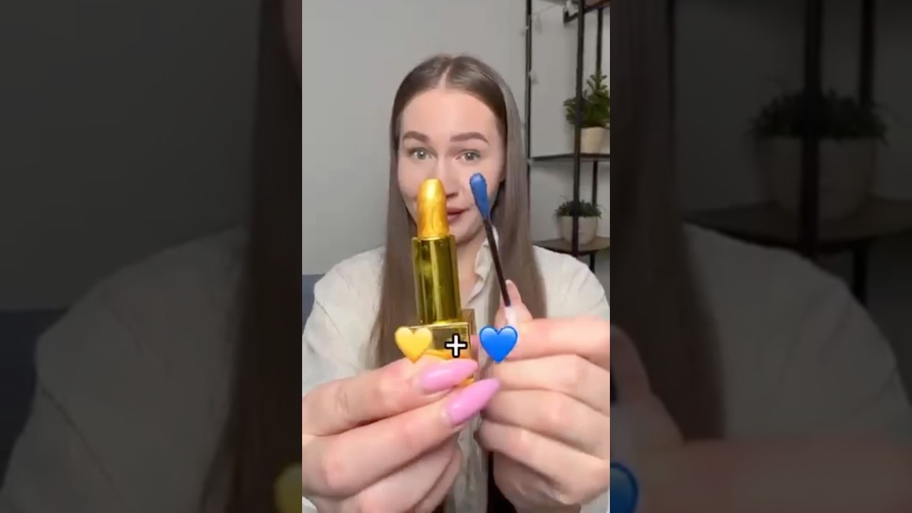 Mixing lipstick colors. The last one is a total mess😳