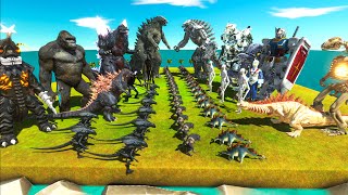 Evolved Godzilla Vs Shimo Ice Monster Team Vs Dark Monster Team Strongest Battle