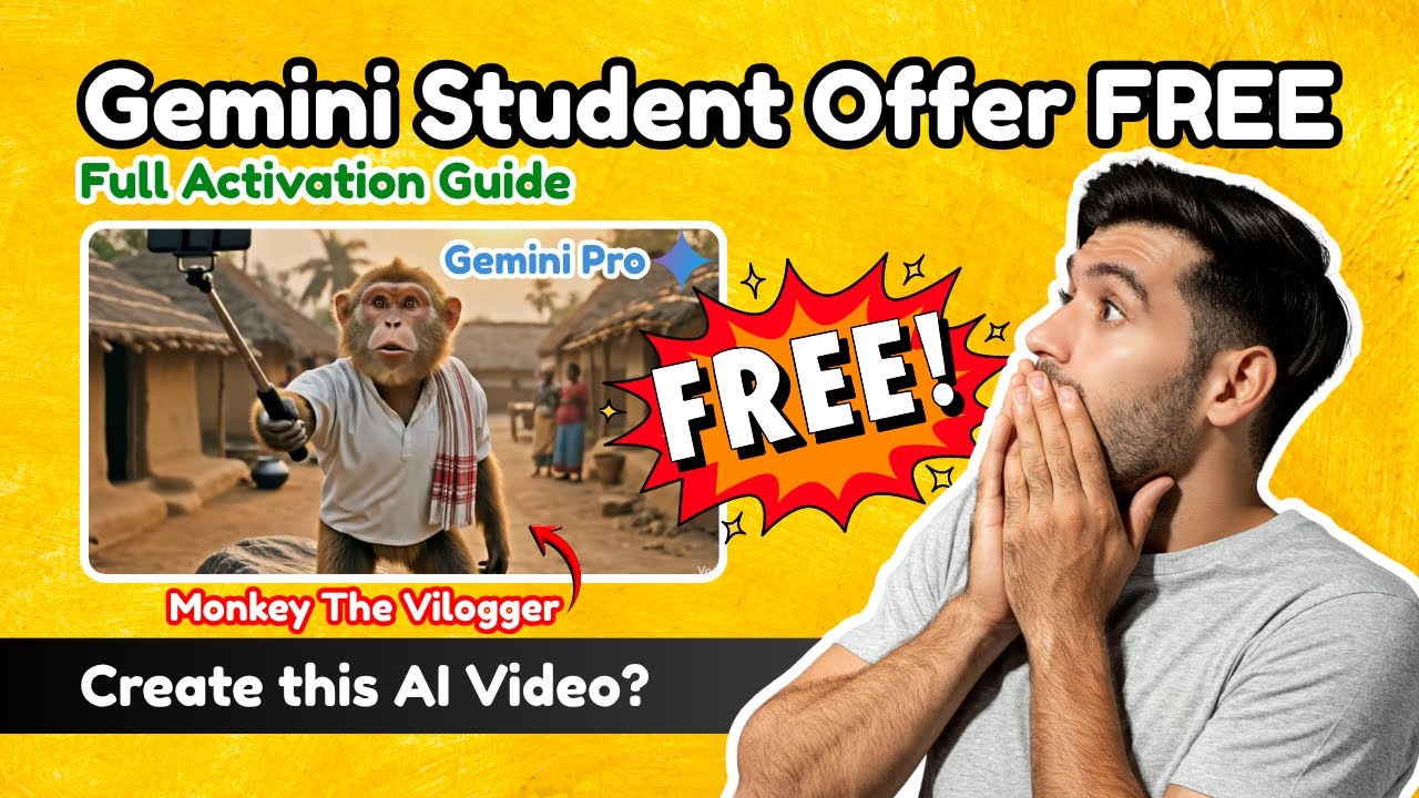 Gemini Student Plan Free + AI Video Creation  Complete Setup & Full Guide 100% Working