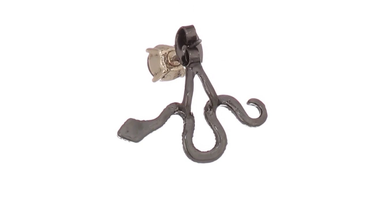 Betsey Johnson - Blue and Gold Snake Front Back Earrings SKU: 8967045