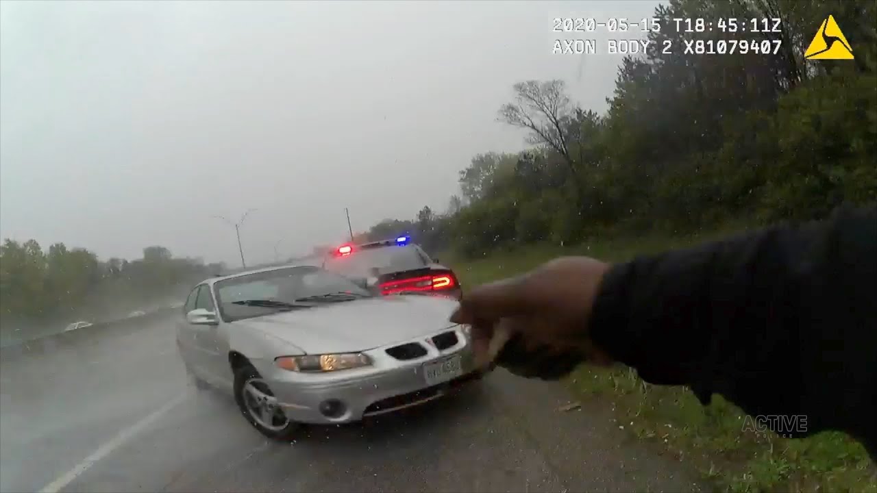 Out of Control Car Slams Into Cop Car on the Highway - Bodycam