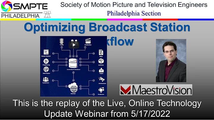 SMPTE Philadelphia May Section Meeting: How to Optimize Your Broadcast Station's Workflow