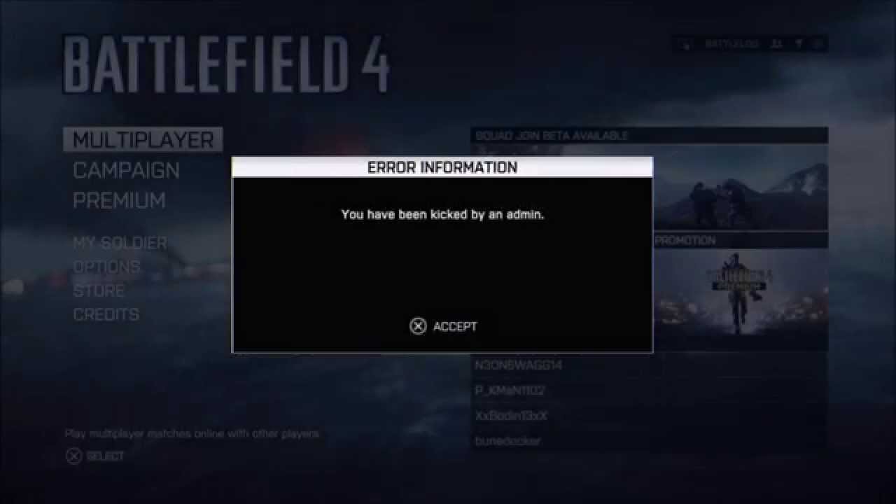 Battlefield 4 - Kicked by an Admin for the first time.