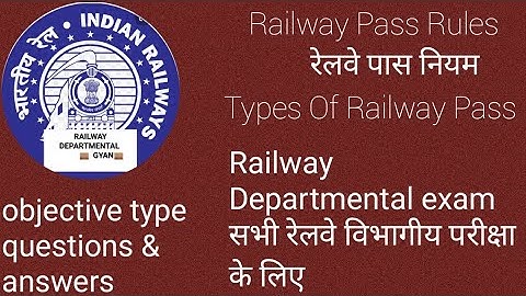 Railway Pass Rules /रेलवे पास नियम#railway departmental exam #question & answer in Hindi