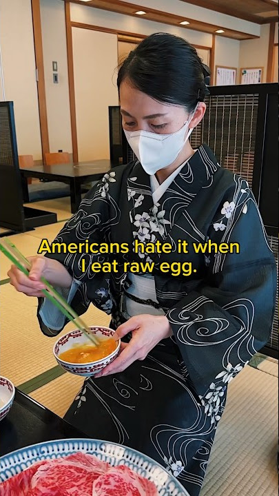 Sukiyaki with raw egg dip in Tokyo, Japan