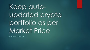 Manage and auto update crypto portfolio in ms excel for dummies