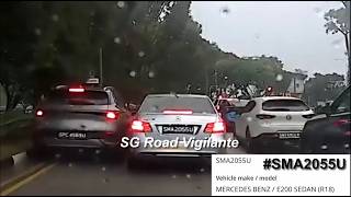 21sep2026  north buona vista road #SMU2055U mercedes e200 changing lane without due care