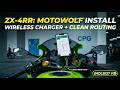 Kawasaki ZX-4RR: Motowolf Wireless Charger Install &amp; Clean Wire Routing (MDL2827 V2)