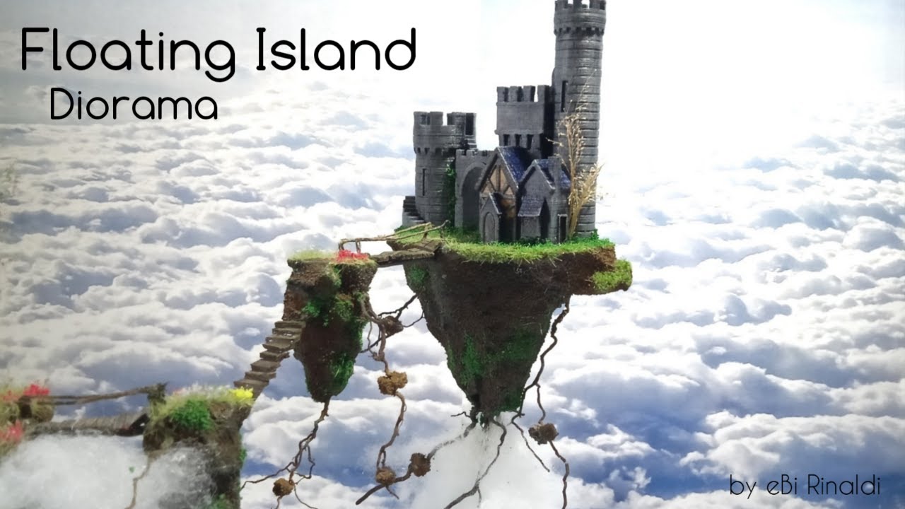 Как построить реалистичную диораму на плавучих островах | Диорама плавучий замок