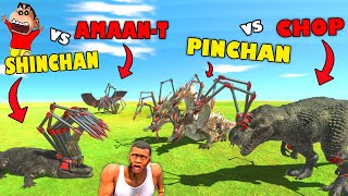 SHINCHAN vs CHOP vs PINCHAN Live Upgraded Units Fight in Animal Revolt Battle Simulator