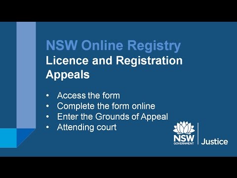 NSW Online Registry - Licence and Vehicle Registration Appeals