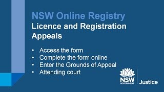 NSW Online Registry - Licence and Vehicle Registration Appeals