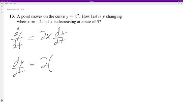 A point moves on the curve y = x^2