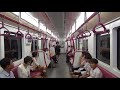 平壌地下鉄 千里馬線　新型車両(地下電動車1号/100形)　車内の様子（復興→栄光）
