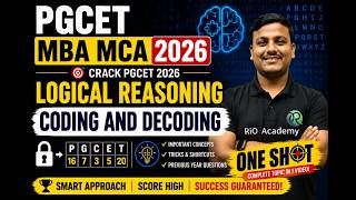 PGCET 2026: CODING AND DECODING | MBA/MCA Reasoning One Shot! 🔥