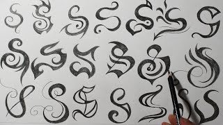 new simple letter s tattoo designs different types of styles with pencil