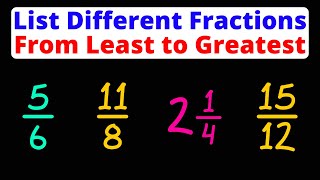 Order Different Types of Fractions from Least to Greatest | Eat Pi