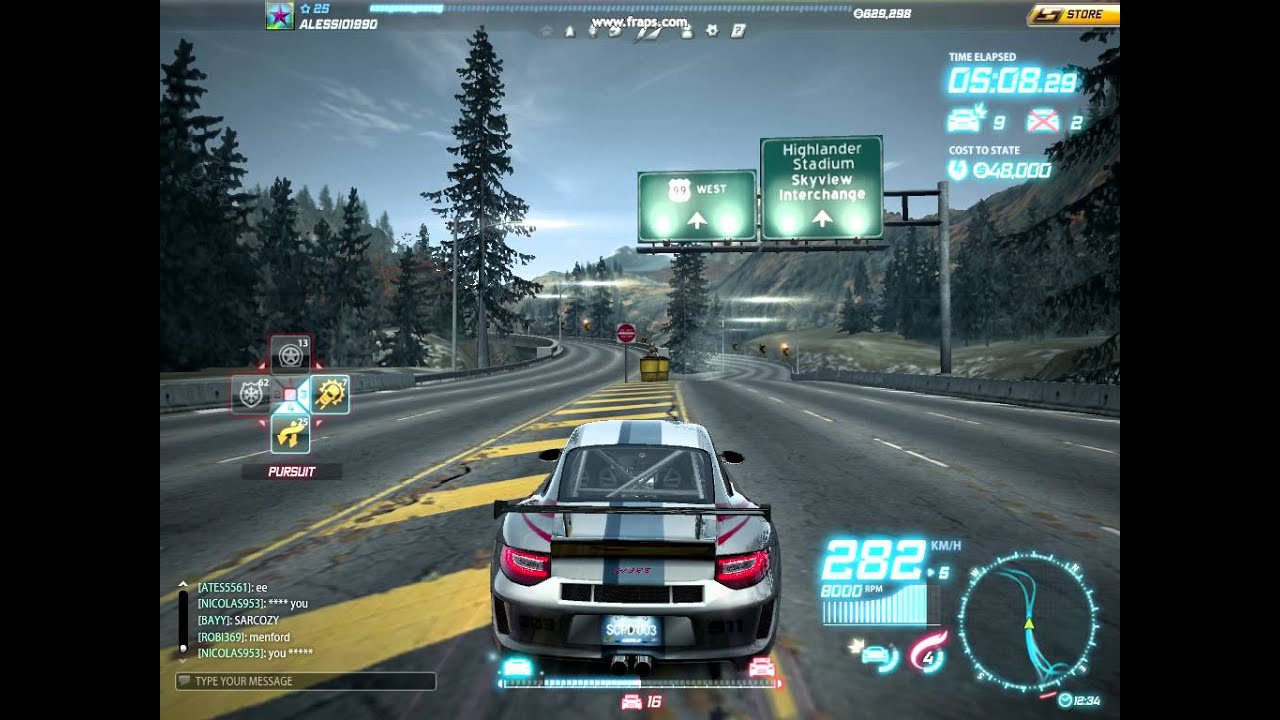 ALE - Porsche 911 GT3 Rs  Cops pursuit Need for Speed World HD/HQ