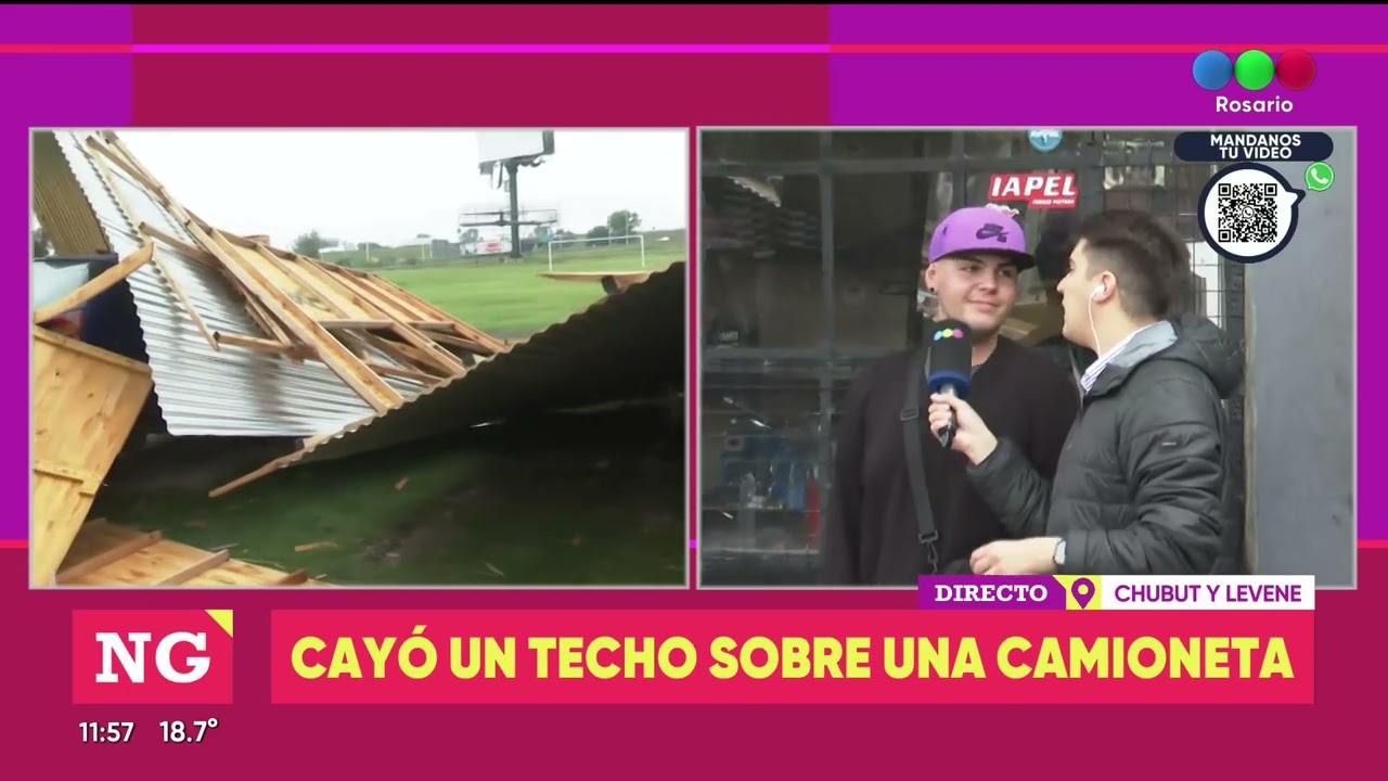 Cayó un techo sobre una camioneta - TELEFE ROSARIO