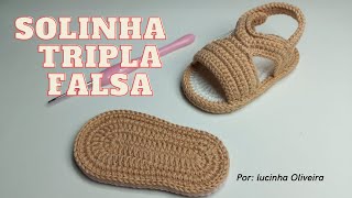 Solinha de crochê tripla falsa - @FioaFioCroche