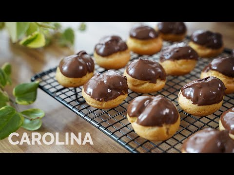 CAROLINA - Receita rápida de massa choux com recheio de doce de leite e cobertura de chocolate