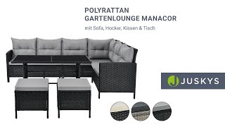 Gartenlounge Manacor Mit Sofa, Hocker Tisch Für 7 Personen Juskys