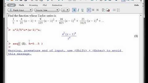 Maple - Sequences and series