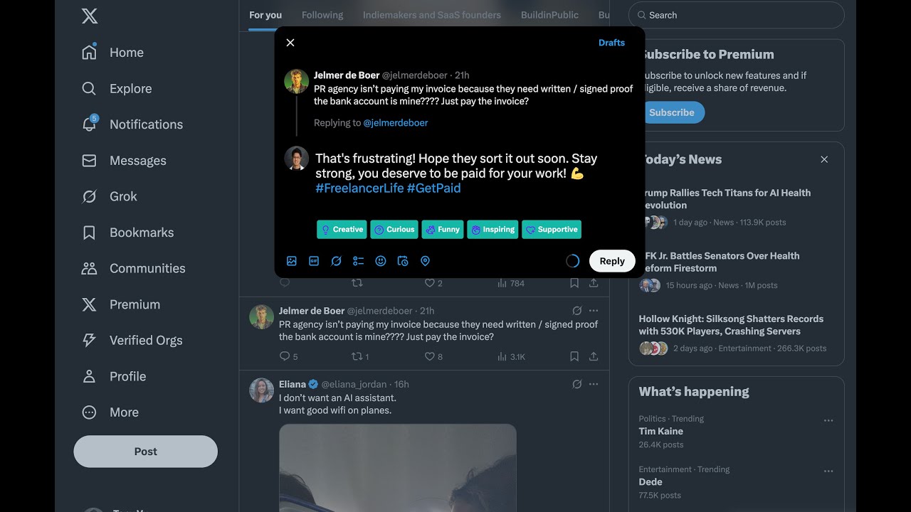 VibeReply - Grow Your Social Media Following & Engagement with AI-Assisted Post and Reply Generation